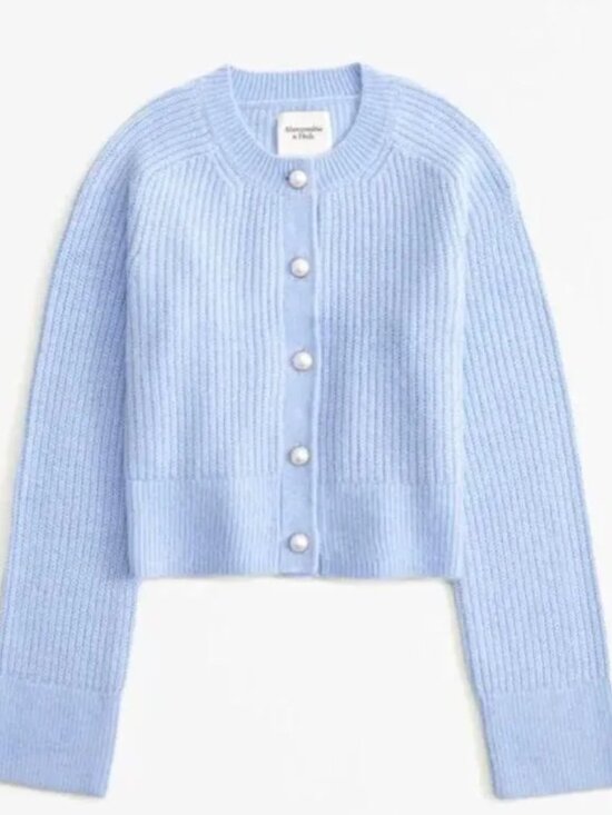 Abercrombie & Fitch Sweaters - Abercrombie & Fitch Pearl Button Cardigan in Light Blue